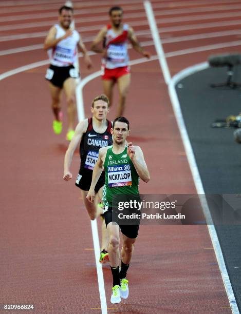 Michael McKillop of Ireland in action during the final of the mens 1500m T37 on day nine of the IPC World ParaAthletics Championships 2017 at London...