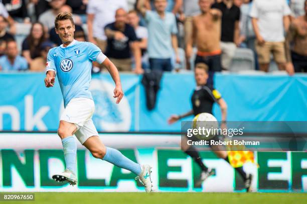 Markus Rosenberg of Malmo FF during the Allsvenskan match between Malmo FF and Jonkopings Sodra IF at Swedbank Stadion on July 22, 2017 in Malmo,...