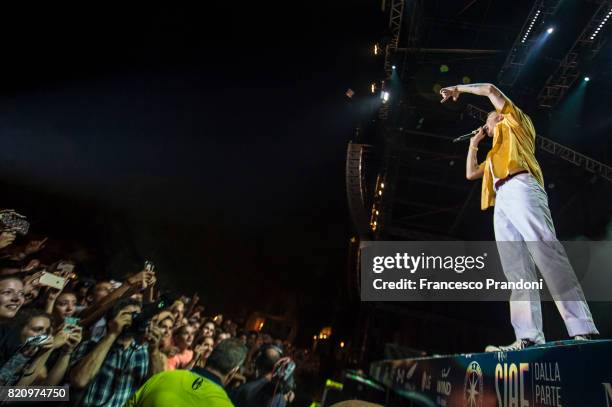 Macklemore of Macklemore & Ryan Lewis performs on stage during Lucca Summer Festival 2017 on July 22, 2017 in Lucca, Italy.