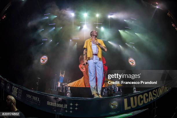 Macklemore of Macklemore & Ryan Lewis performs on stage during Lucca Summer Festival 2017 on July 22, 2017 in Lucca, Italy.