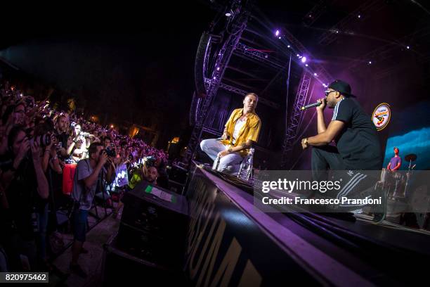 Macklemore & Ryan Lewis performs on stage during Lucca Summer Festival 2017 on July 22, 2017 in Lucca, Italy.