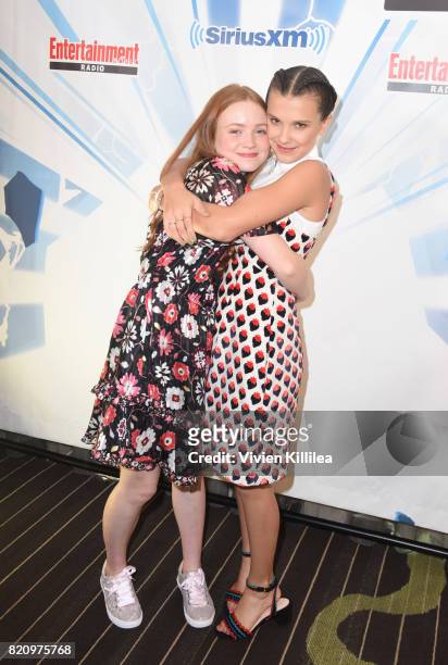 Sadie Sink and Millie Bobby Brown attend SiriusXM's Entertainment Weekly Radio Channel Broadcasts From Comic Con 2017 at Hard Rock Hotel San Diego on...