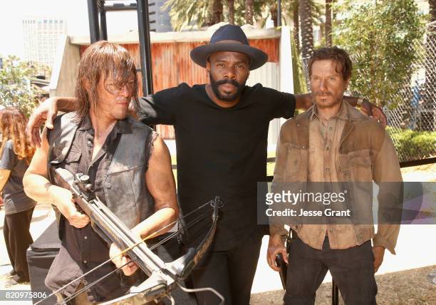 Actor Colman Domingo poses with character replicas at the 'Fear the Walking Dead' Autograph Signing for AMC At Comic Con 2017 - Day 3 on July 22,...