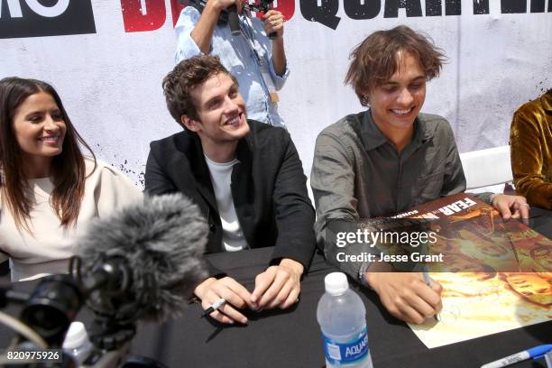 Actors Mercedes Masohn, Daniel Sharman and Frank Dillane sign autographs at the 'Fear the Walking Dead' Autograph Signing for AMC At Comic Con 2017 -...