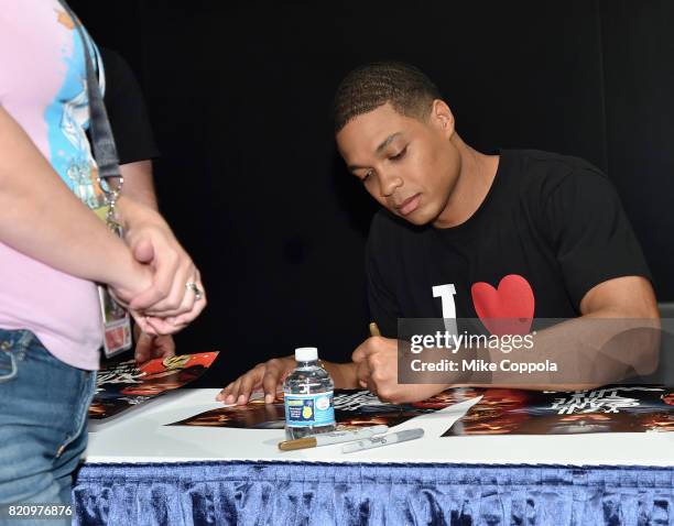 Actor Ray Fisher during the "Justice League" autograph signing at Comic-Con International 2017 at San Diego Convention Center on July 22, 2017 in San...