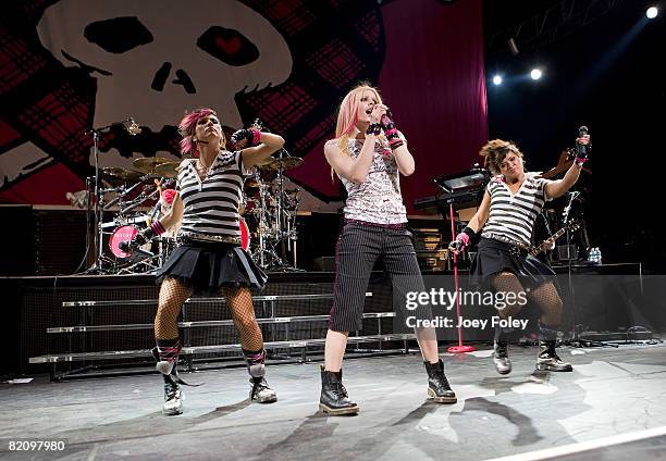 Avril Lavigne performs live in concert at the Riverbend Music Center on July 28, 2008 in Cincinnati,Ohio.