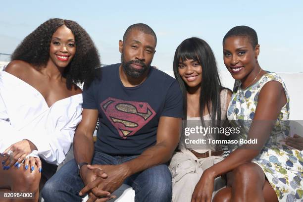 Actors Nafessa Williams, Cress Williams, China Anne McClain and Christine Adams on the #IMDboat at San Diego Comic-Con 2017 at The IMDb Yacht on July...