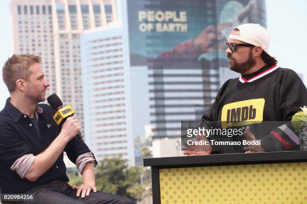 Chris Hardwick and host Kevin Smith on the #IMDboat at San Diego Comic-Con 2017 at The IMDb Yacht on July 22, 2017 in San Diego, California.
