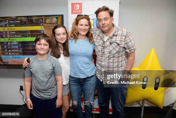 Ulysses McKittrick, Frances Mary McKittrick, Ana Gasteyer, and Charlie McKittrick stopped by Nintendo at the TV Insider Lounge to check out Nintendo...