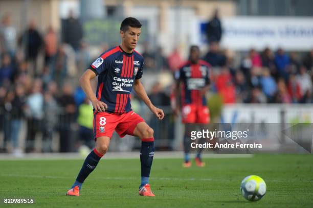 Stef Peeters of Caen during the friendly match between Stade Malherbe Caen and Stade Rennais Rennes on July 22, 2017 in Vire, France.