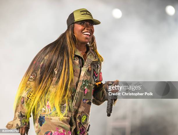 Missy Elliott performs onstage during day 1 of FYF Fest 2017 on July 21, 2017 at Exposition Park in Los Angeles, California.