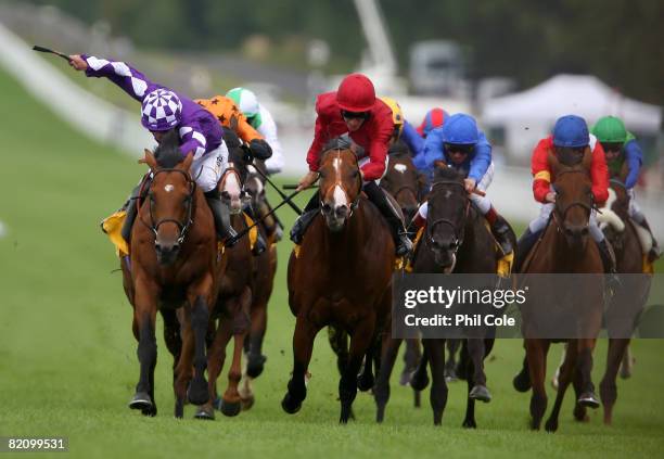 Paco Boy ridden by Richard Hughes holds off Stimulation to win the Betfair Cup run at Goodwood Racecourse on July 29, 2008 in Goodwood, England....