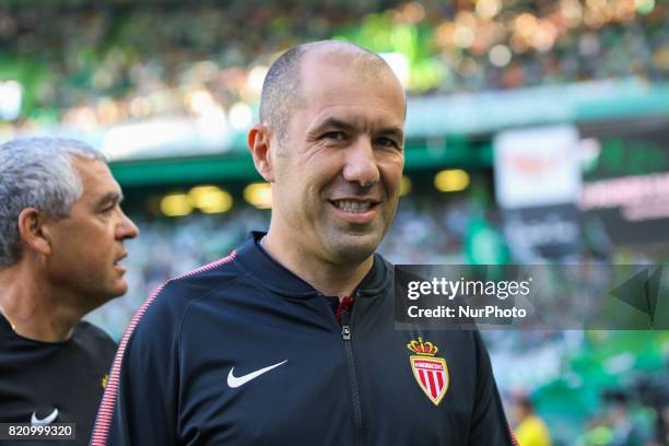 Monacos head coach Leonardo Jardim from Portugal during the Pre-season Friendly match between Sporting CP and AS Monaco at Estadio Jose Alvalade on...