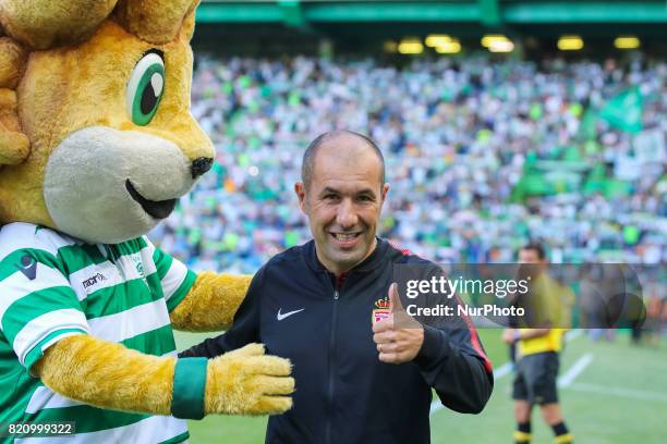 Monacos head coach Leonardo Jardim from Portugal during the Pre-season Friendly match between Sporting CP and AS Monaco at Estadio Jose Alvalade on...