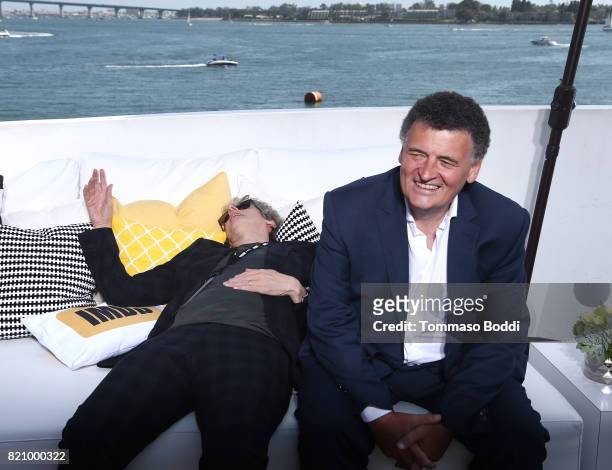 Actor Peter Capaldi and writer Steven Moffat on the #IMDboat at San Diego Comic-Con 2017 at The IMDb Yacht on July 22, 2017 in San Diego, California.