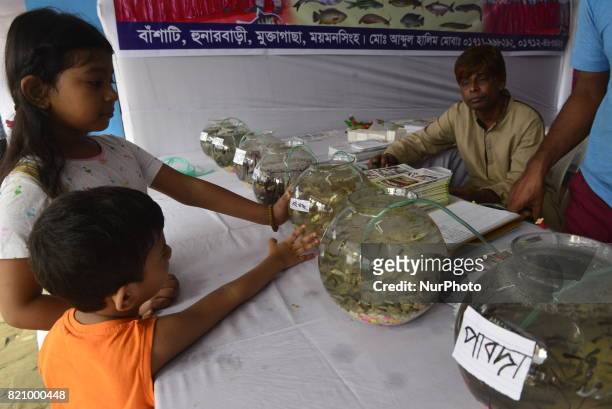 Bangladeshi People visits the Fisheries Fair in Dhaka, Bangladesh, on July 21, 2017. Bangladesh Fisheries Department organized a five day Fisheries...