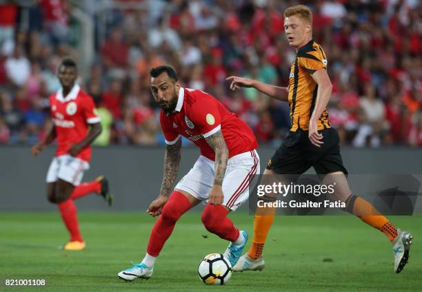 Benfica's forward Kostas Mitroglou from Greece in action during the Algarve Cup match between SL Benfica and Hull City at Estadio Algarve on July 22,...