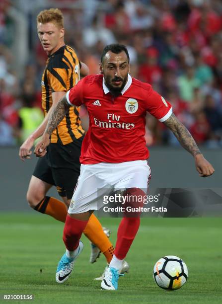 Benfica's forward Kostas Mitroglou from Greece in action during the Algarve Cup match between SL Benfica and Hull City at Estadio Algarve on July 22,...