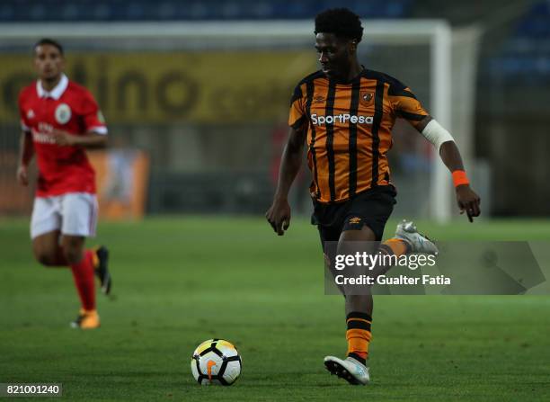 Hull City defender Ola Aina in action during the Algarve Cup match between SL Benfica and Hull City at Estadio Algarve on July 22, 2017 in Faro,...
