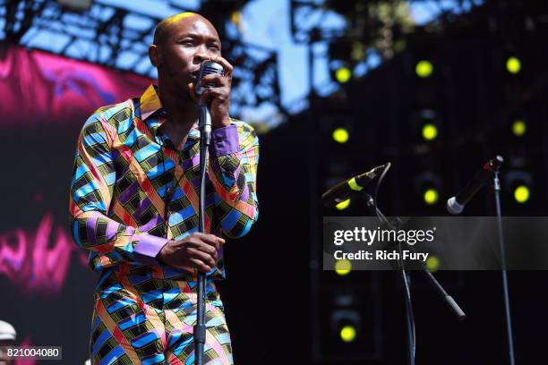 Seun Kuti & Egypt 80 perform onstage during day 2 of FYF Fest 2017 at Exposition Park on July 22, 2017 in Los Angeles, California.