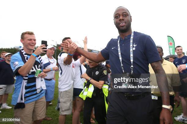 Team Ambassador Ledley King meets with fans prior to the International Champions Cup 2017 match between Paris Saint-Germain and Tottenham Hotspur at...