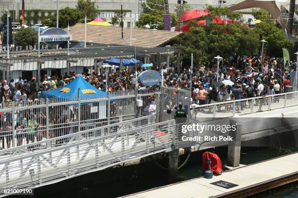 General view of the crowd near the #IMDboat at San Diego Comic-Con 2017 at The IMDb Yacht on July 22, 2017 in San Diego, California.