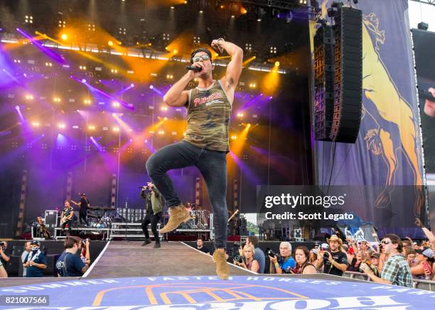 Dan Smyers of Dan + Shay perform during day 2 of Faster Horses Festival at Michigan International Speedway on July 22, 2017 in Brooklyn, Michigan.