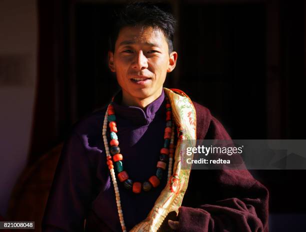 tibetan man - khampa stock pictures, royalty-free photos & images