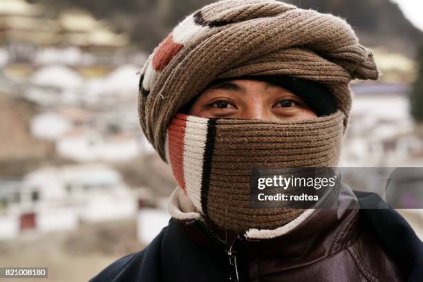 tibetan man - khampa stock pictures, royalty-free photos & images