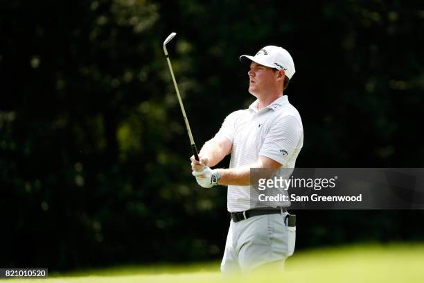 Grayson Murray of the United States plays a shot on the seventh hole during the third round of the Barbasol Championship at the Robert Trent Jones...