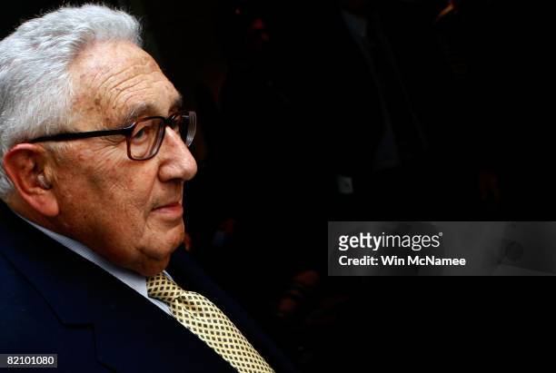 Former U.S. Secretary of State Henry Kissinger arrives at the Woodrow Wilson Center's inauguration of the Kissinger Institute on China and the U.S....