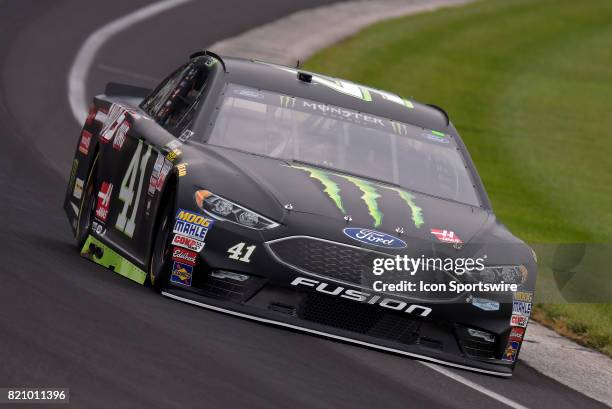 Kurt Busch Monster Energy Stewart-Haas Racing Ford Fusion drives through turn one during practice for the NASCAR Monster Energy Cup Series Brantley...