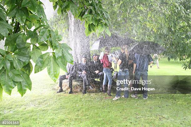 The Feeling perform during filming for their new video 'Join with us' at Osterley Park on July 16, 2008 in London, England. The video was shot and...