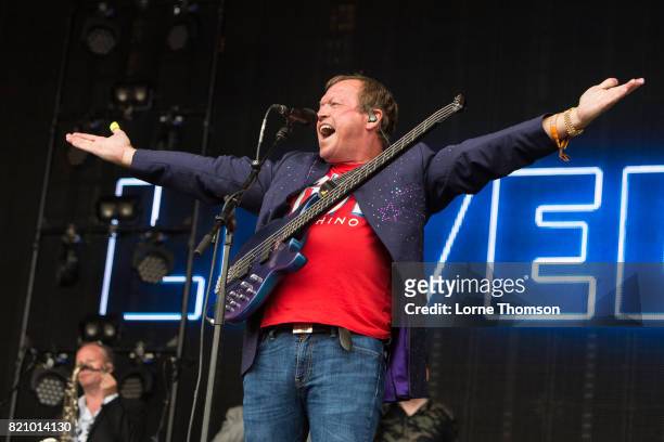 Mark King of Level 42 performs on Day 2 of Rewind Festival at Scone Palace on July 22, 2017 in Perth, Scotland.