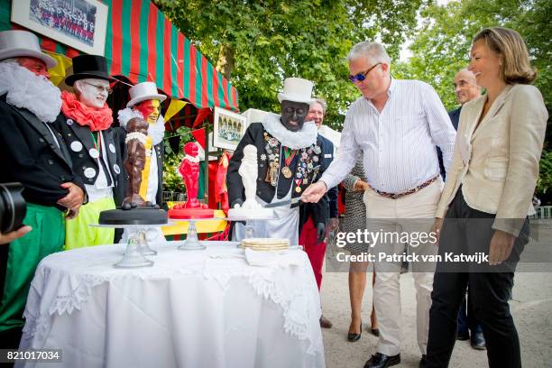 Prince Laurent of Belgium and Princess Claire of Belgium attend the festivities in the Warandepark on the occasion of the Belgian National Day in the...