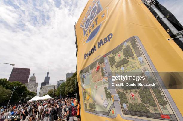 General view of atmosphere during the Pokemon GO Fest at Grant Park on July 22, 2017 in Chicago, Illinois.