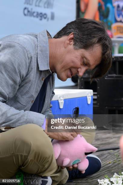 Niantic CEO John Hanke signs autographs for attendees during the Pokemon GO Fest at Grant Park on July 22, 2017 in Chicago, Illinois.