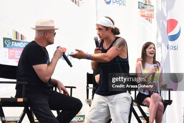 Michael Rooker and Jason Mewes attend the Pepsi Fire and Ice Floats and Wookiee Cookies at FANDOM Fest with Pepsi at SDCC at PETCO Park at PETCO Park...