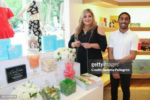 Diana Lopera and Shawn Dacosta attend an Edie Parker Pop-Up at Intermix hosted by Editor-in-Chief, Samantha Yanks and Designer Brett Heyman on July...