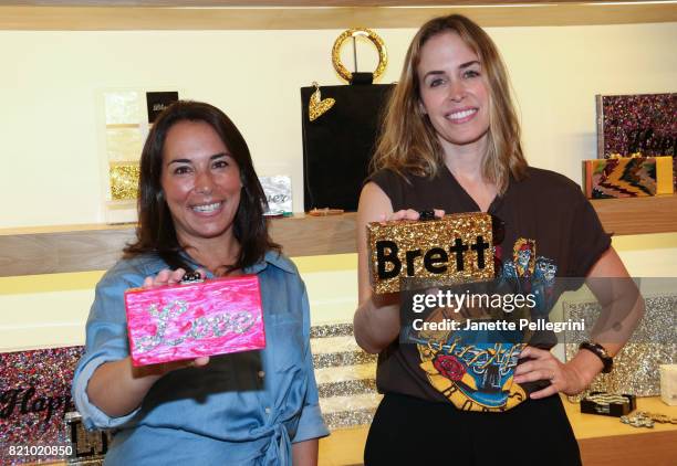 Samantha Yanks and Brett Heyman attend an Edie Parker Pop-Up at Intermix hosted by Editor-in-Chief, Samantha Yanks and Designer Brett Heyman on July...