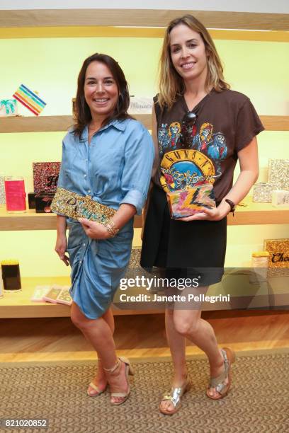 Samantha Yanks and Brett Heyman attend an Edie Parker Pop-Up at Intermix hosted by Editor-in-Chief, Samantha Yanks and Designer Brett Heyman on July...