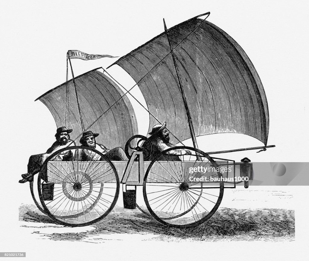 Wind Powered Car Sailing to Pikes Peak, 1860