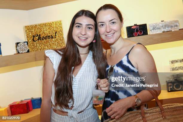 Mia Blavatnik and Olge Blavatnik attend an Edie Parker Pop-Up at Intermix hosted by Editor-in-Chief, Samantha Yanks and Designer Brett Heyman on July...