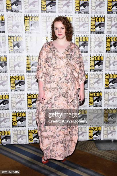 Shannon Purser attends the "Stranger Things" press conference at Comic-Con International 2017 on July 22, 2017 in San Diego, California.