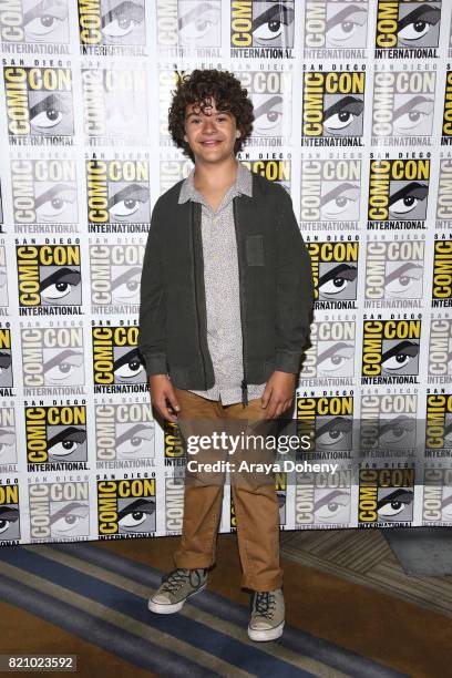 Gaten Matarazzo attends the "Stranger Things" press conference at Comic-Con International 2017 on July 22, 2017 in San Diego, California.