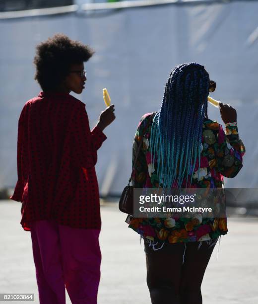 Festivalgoers attend day 2 of FYF Fest 2017 at Exposition Park on July 22, 2017 in Los Angeles, California.