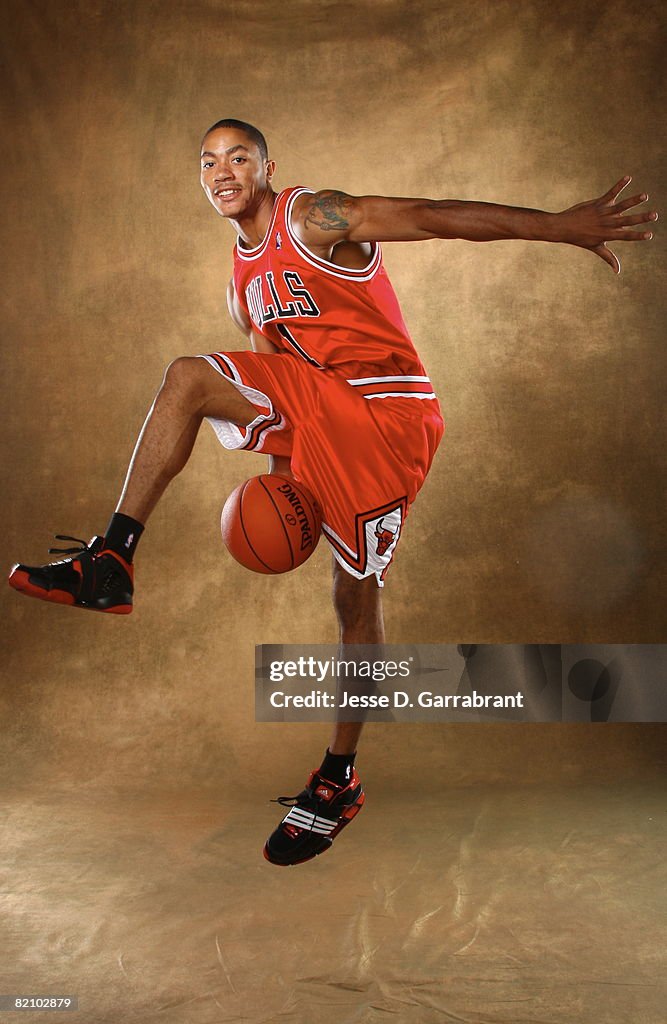 D Rose Rookie Derrick Rose of the Chicago Bulls poses for a portrait during the ...