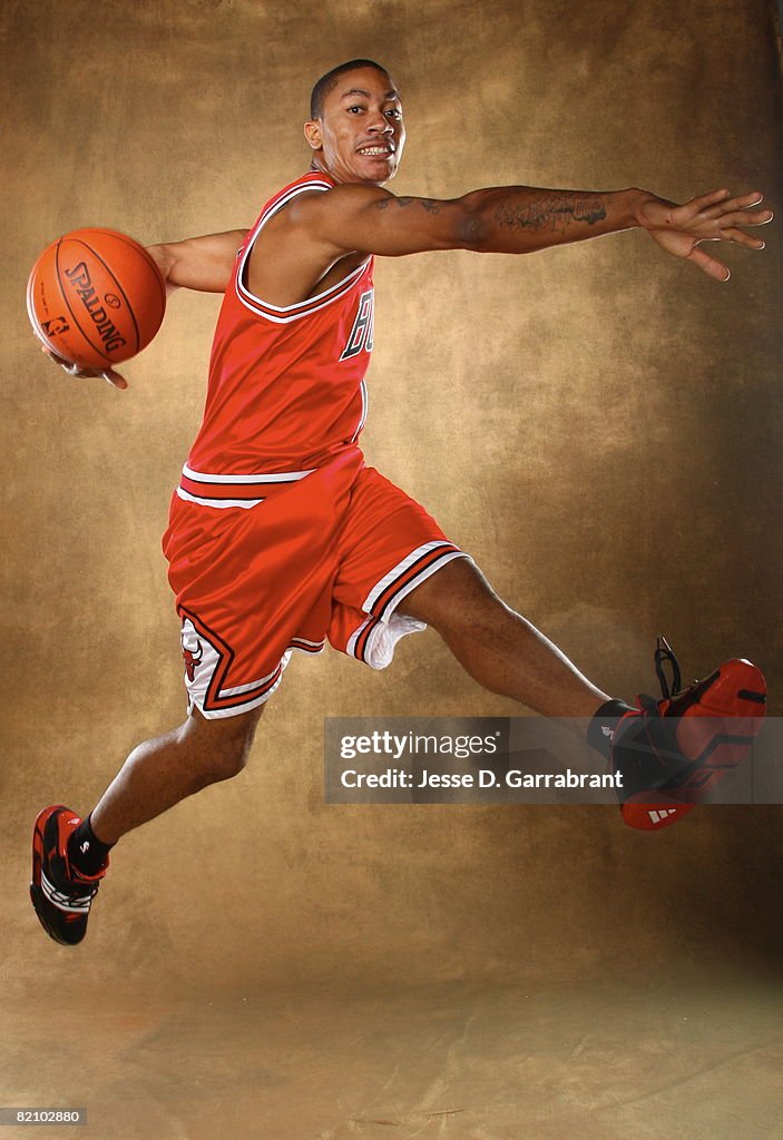 D Rose Rookie Derrick Rose of the Chicago Bulls poses for a portrait during the ...