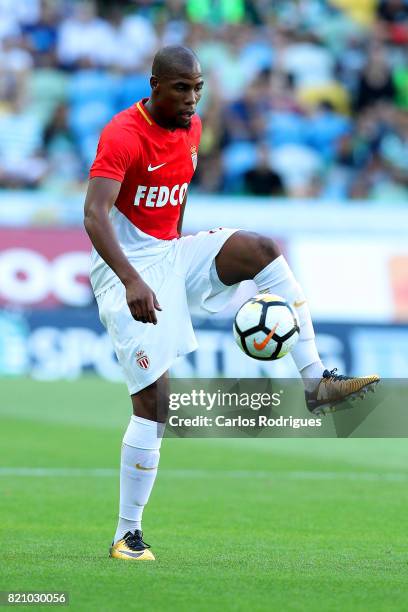 Monaco defender Djibril Sidibe from France during the Friendly match between Sporting CP and AS Monaco at Estadio Jose Alvalade on July 22, 2017 in...