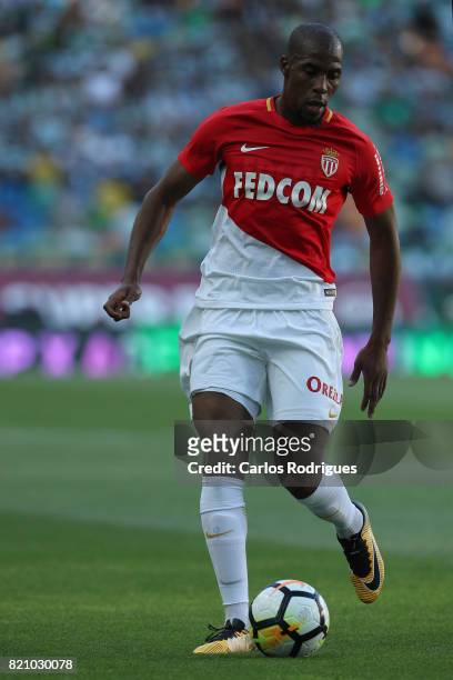 Monaco defender Djibril Sidibe from France during the Friendly match between Sporting CP and AS Monaco at Estadio Jose Alvalade on July 22, 2017 in...